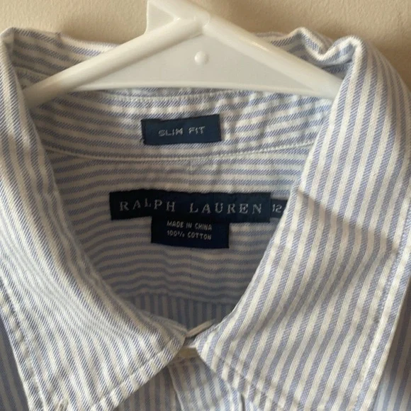 Woman’s Ralph Lauren Blue Striped Shirt - Picture 2 of 5